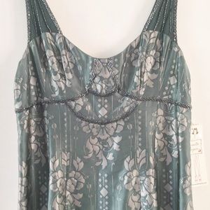 NWT Nanette Lepore silk slip dress cleopatra teal